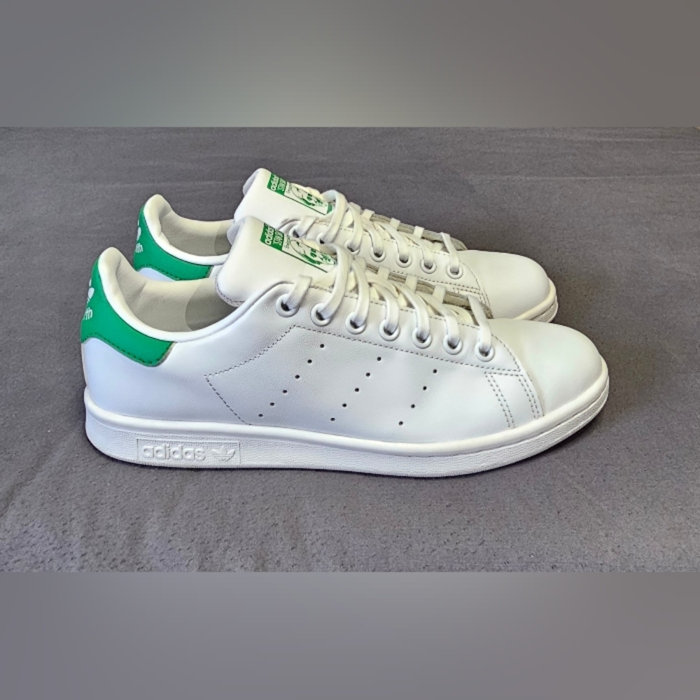 Adidas Stan Smith White Green Leather Classic Tennis Sneakers Women’s Size 6.5